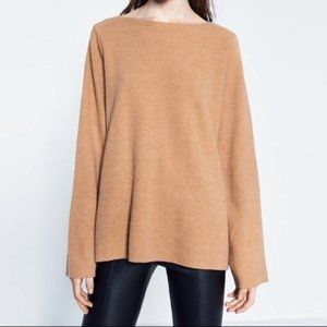 Zara Cream Raw Hem Sweater